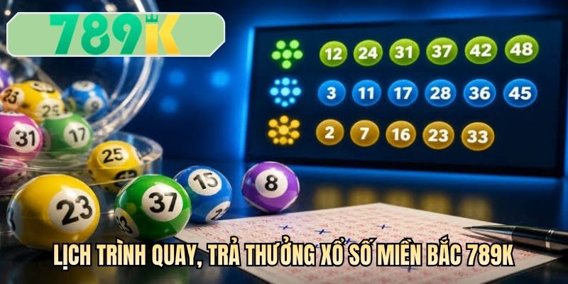Lịch trình quay, trả thưởng xổ số miền Bắc 789K